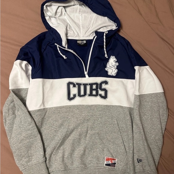 Chicago Cubs 1914 Bear Quarter Zip Pullover Jacket Hoodie New Era Extra Large XL - Picture 1 of 1
